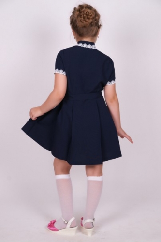 Платье школьное короткий рукав (ПОЛИВИСКОЗА) коричневый, синий, черный