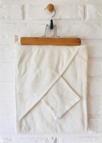 Полотенце-уголок белый с белой окантовкой