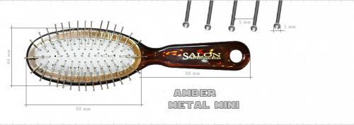 Расчёска Salon Amber Metal MINI