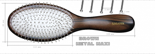 Расчёска Salon Brown Metal MAXI