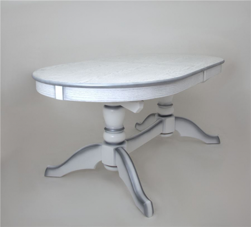 Стол Максси (цвет: Белый + серебро) 180(230)х100