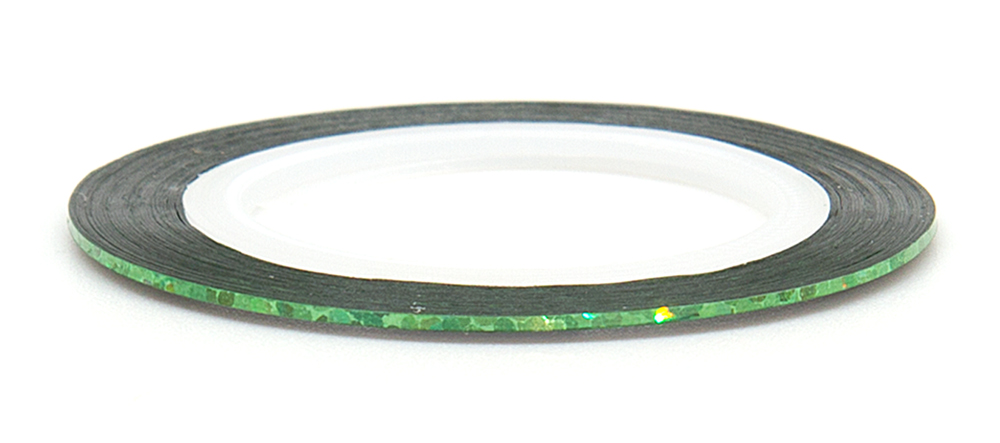 Лента (скотч) для дизайна №138 зеленая голография