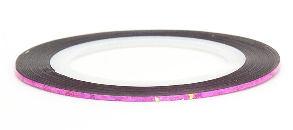 Лента (скотч) для дизайна №137 розовая голография