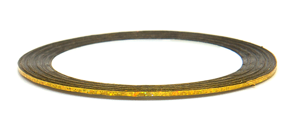 Лента (скотч) для дизайна №131 золотая голография