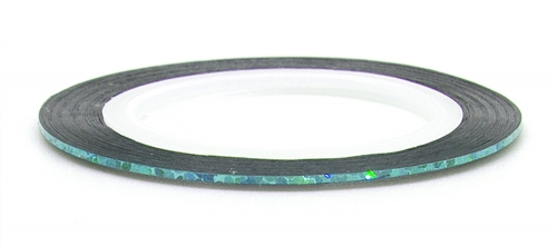 Лента (скотч) для дизайна №145 голубовато-зеленая голография