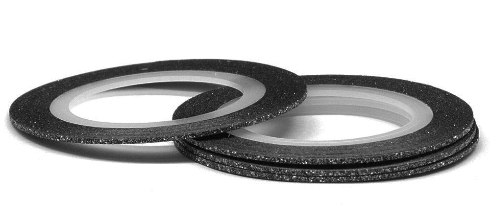 Лента (скотч) для дизайна №163 черная голография