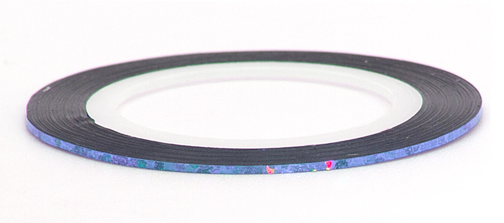 Лента (скотч) для дизайна №141 голубая голография