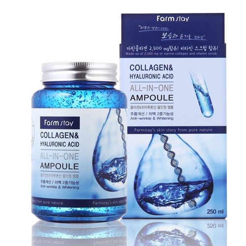 Ампульная сыворотка с коллагеном и гиалуроновой кислотой Collagen&Hyaluronic Acid all-in-one Ampoule, 250мл