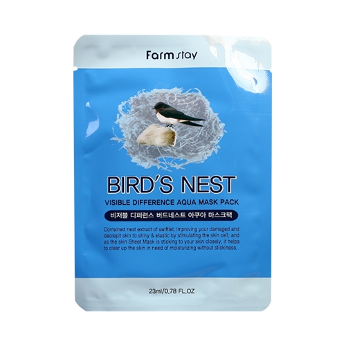 Тканевая маска с экстрактом ласточкиного гнезда VISIBLE DIFFERENCE BIRDS NEST AQUA MASK PACK, 1шт