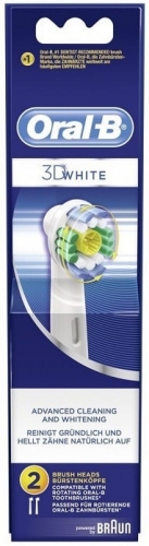 Насадка для электрической зубной щетки Oral-B BRAUN 3D White отбеливающая, 2 шт. в розничной упаковке