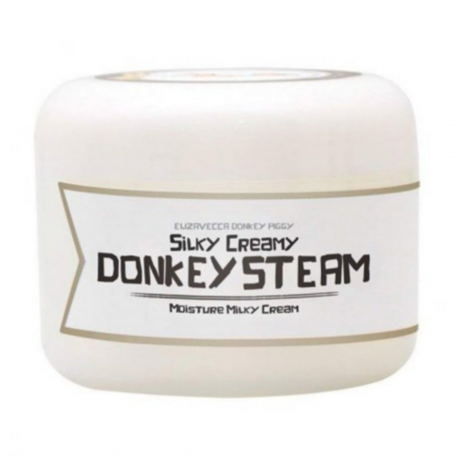 Elizavecca Паровой увлажняющий крем с молоком ослиц / Silky Creamy Donkey Steam Moisture Milky Cream, 100 мл