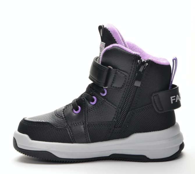 Мышонок T215-2Q Ботинки детские чер иск кожа, байка