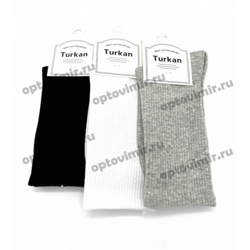 Носки женские Turkan хлопок длинные в рубчик 6849