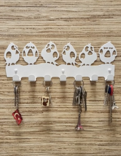 Ключница на стену металлическая ПТИЦЫ БЕЛЫЕ (21.01.Б)