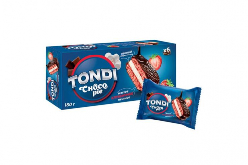 «Tondi», choco Pie клубничный, 180 г