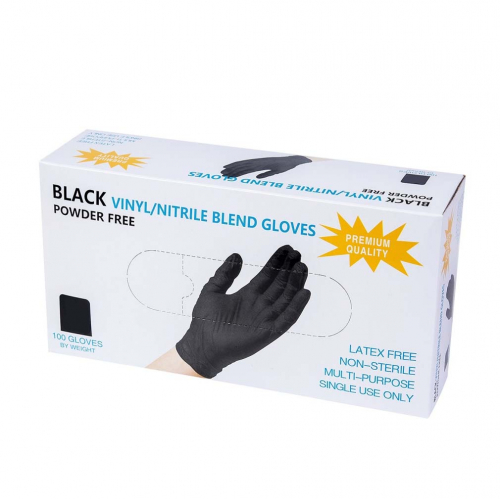 Blend Gloves, Перчатки винил-нитрил 50пар (черные), размер S