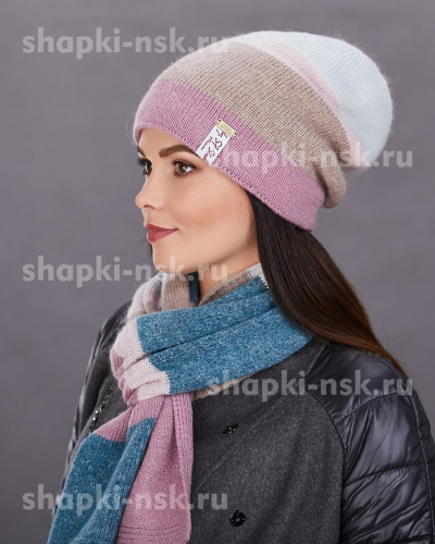 Полосатики Комплект женский (колпак+шарф)