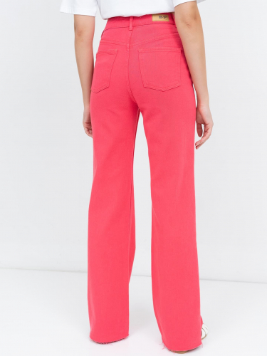 Удлиненные джинсы Wide leg в розовом цвете