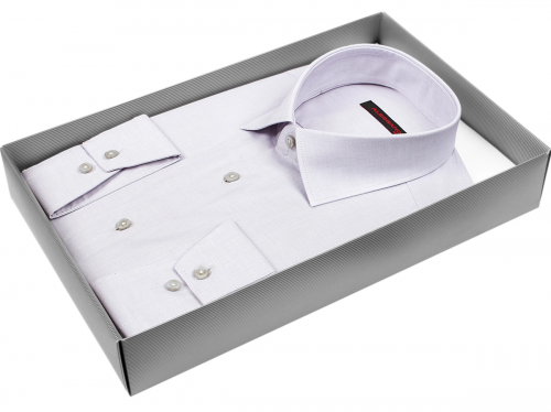 Светло-серая приталенная мужская рубашка Alessandro Milano Limited Edition 2075-47 с длинными рукавами