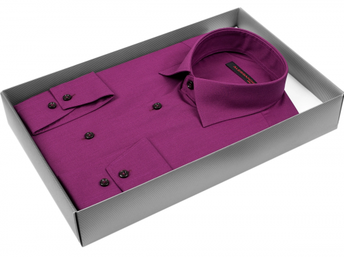 Сливовая приталенная мужская рубашка Alessandro Milano Limited Edition 2075-48 с длинными рукавами
