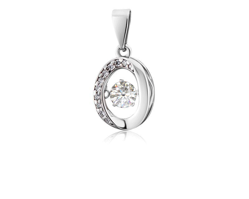 Подвеска из серебра куб.циркон., А-2137871/9