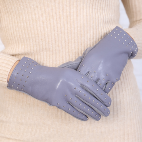 Перчатки женские р-р 8 сенсорные экокожа искусственный замш подкладка флис цвет серый