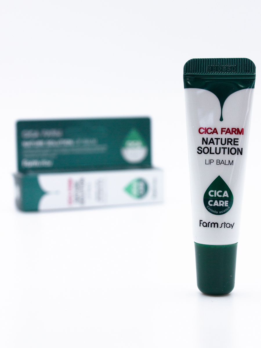FARMSTAY - БАЛЬЗАМ ДЛЯ ГУБ С ЦЕНТЕЛЛОЙ CICA FARM NATURE SOLUTION LIP BALM, 10 G