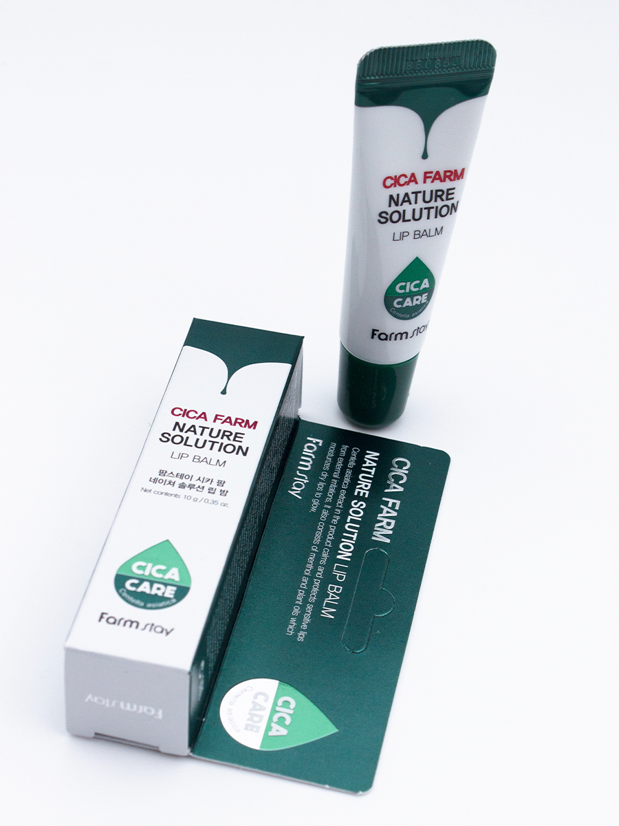 FARMSTAY - БАЛЬЗАМ ДЛЯ ГУБ С ЦЕНТЕЛЛОЙ CICA FARM NATURE SOLUTION LIP BALM, 10 G