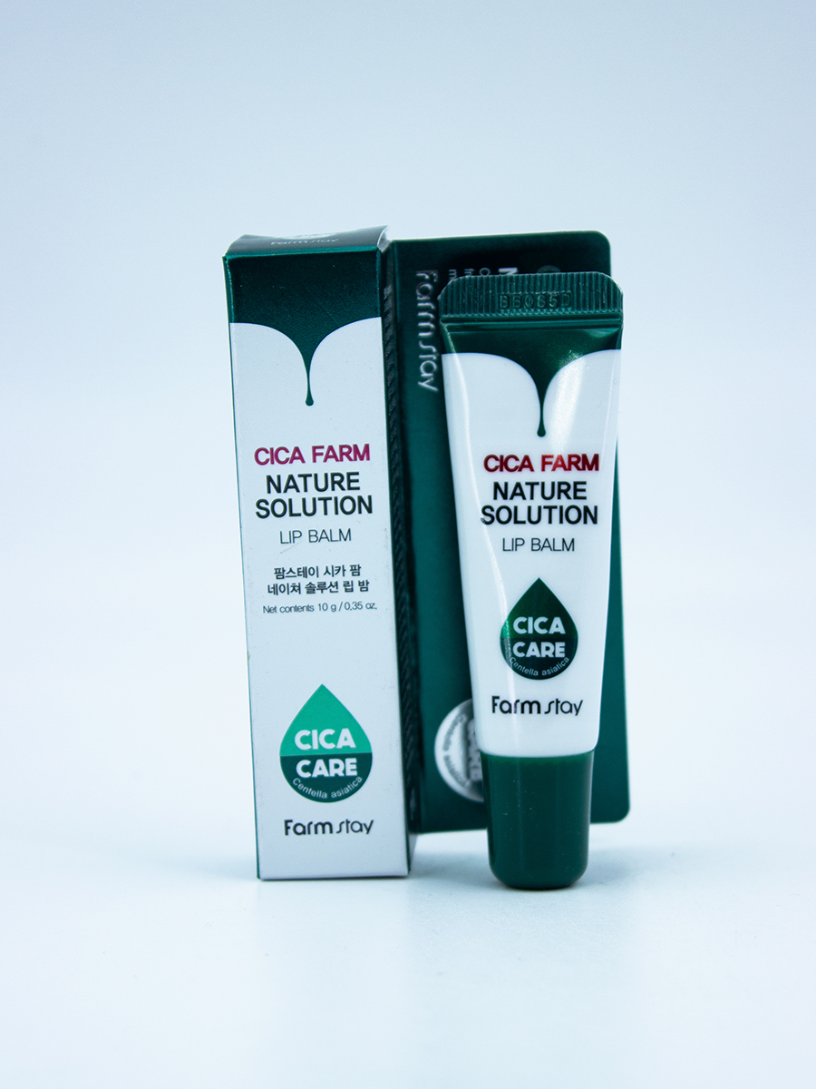 FARMSTAY - БАЛЬЗАМ ДЛЯ ГУБ С ЦЕНТЕЛЛОЙ CICA FARM NATURE SOLUTION LIP BALM, 10 G