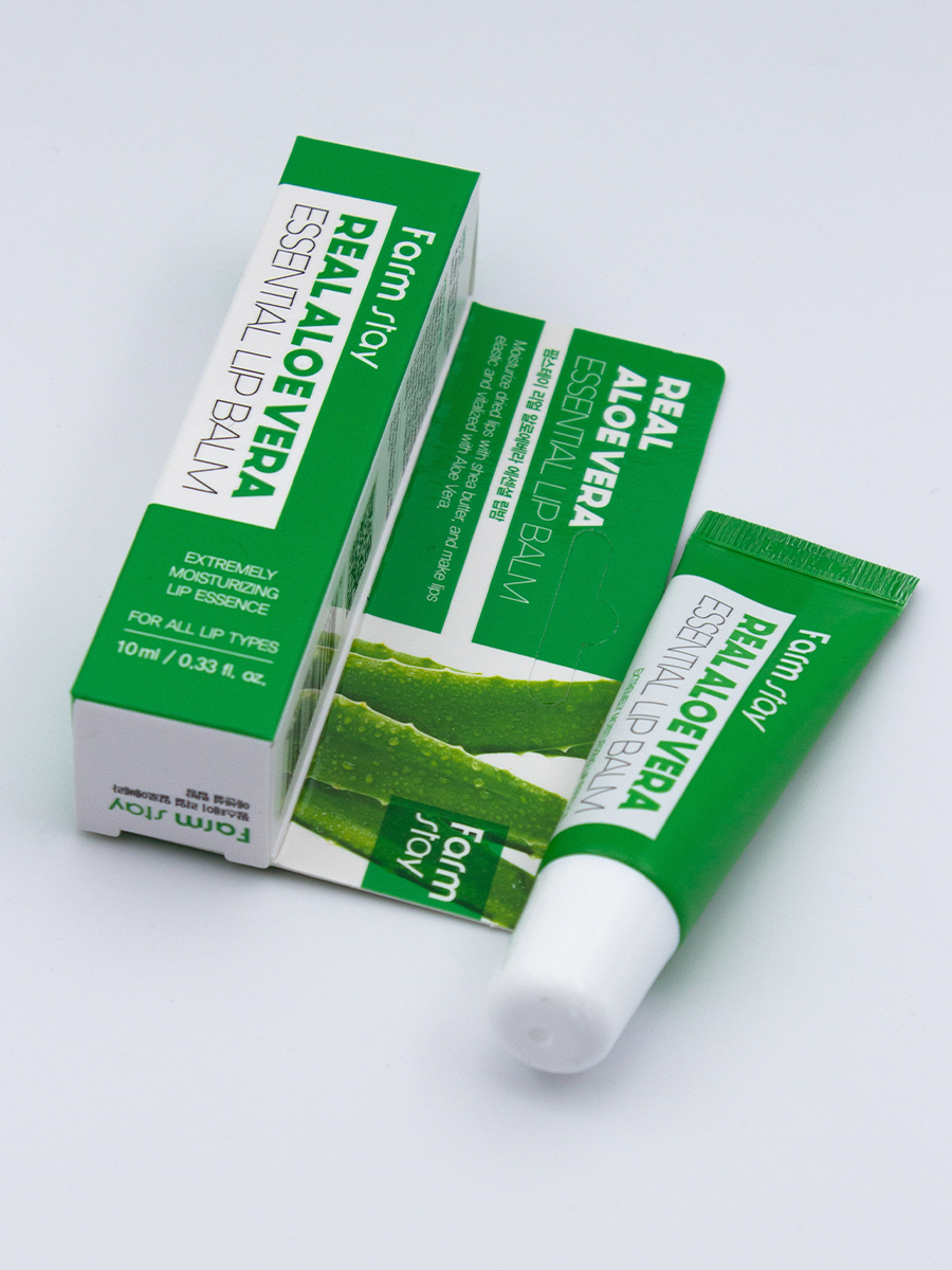FARMSTAY - БАЛЬЗАМ ДЛЯ ГУБ С ЭКСТРАКТОМ АЛОЭ ALOE VERA ESSENTIAL LIP BALM, 10 ML