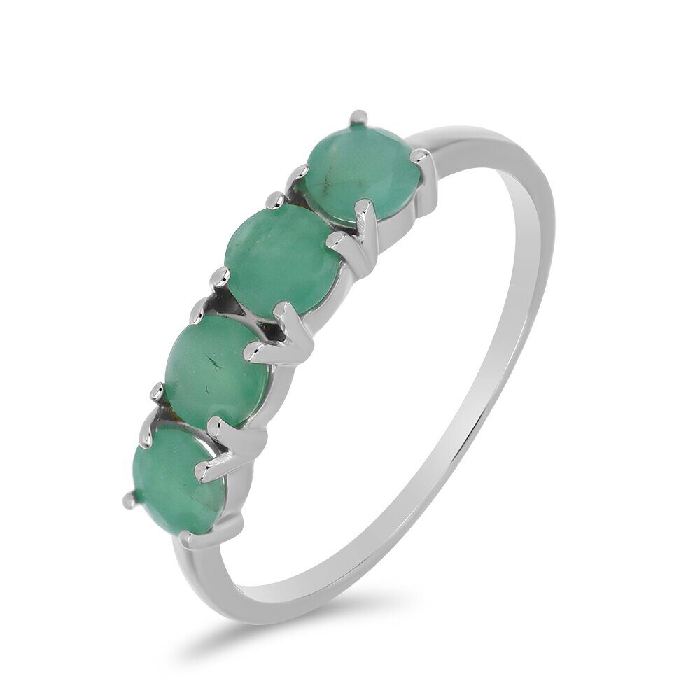 Кольцо из серебра изумруд берилл, Монако