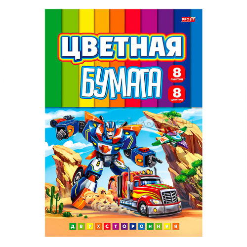 Бумага цветная 8цв. 8л. 