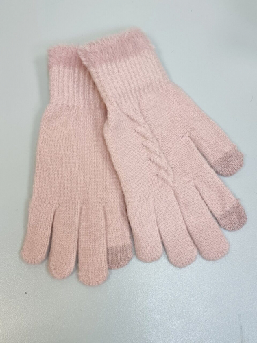 Перчатки женские тёплые цвет розовый