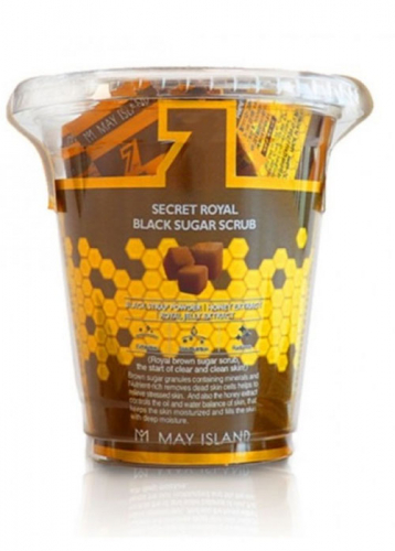 MAY ISLAND - СКРАБ ДЛЯ ЛИЦА САХАРНЫЙ 7 DAYS SECRET ROYAL BLACK SUGAR SCRUB, 5 G * 12 ШТ.