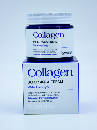 FARMSTAY - КРЕМ ДЛЯ ЛИЦА С КОЛЛАГЕНОМ COLLAGEN SUPER AQUA CREAM, 80 ML