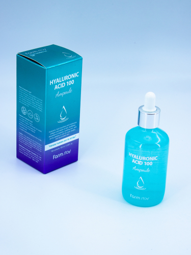 FARMSTAY - СЫВОРОТКА ДЛЯ ЛИЦА С ГИАЛУРОНОВОЙ КИСЛОТОЙ HYALURONIC ACID 100 AMPOULE, 100 ML