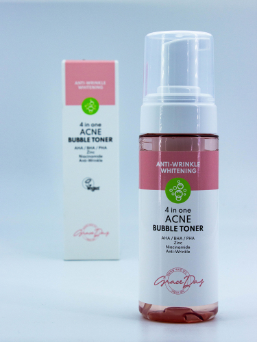 GRACE DAY - ТОНЕР ДЛЯ ЛИЦА ПУЗЫРЬКОВЫЙ ПРОТИВ ПРЫЩЕЙ 4 IN ONE ACNE BUBBLE TONER, 150 ML