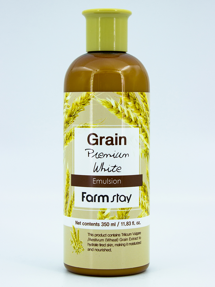 FARMSTAY - ЭМУЛЬСИЯ ДЛЯ ЛИЦА GRAIN PREMIUM WHITE EMULSION, 350 ML