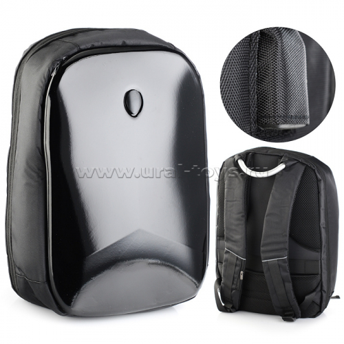 Рюкзак подростковый полужесткий,1 отделение на молнии, USB - выход, черный