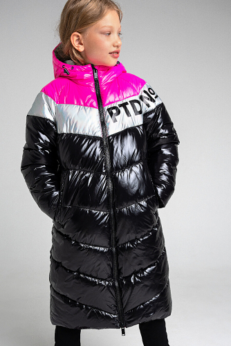 Пальто #802492Розовый,Cеребристый,Черный