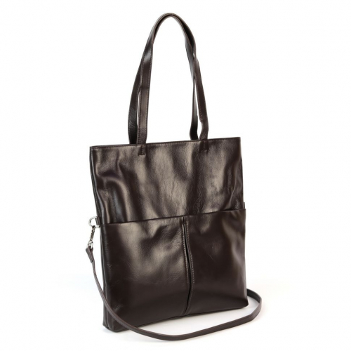 Женская кожаная сумка шоппер 20512 Q10 Кофе
