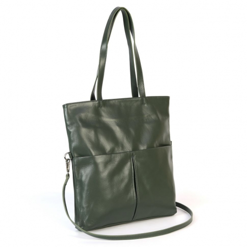 Женская кожаная сумка шоппер 20512 F37 Грин