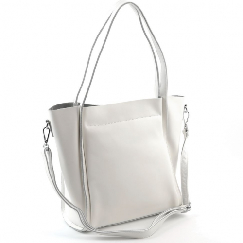 Женская кожаная сумка шоппер 1811 Вайт