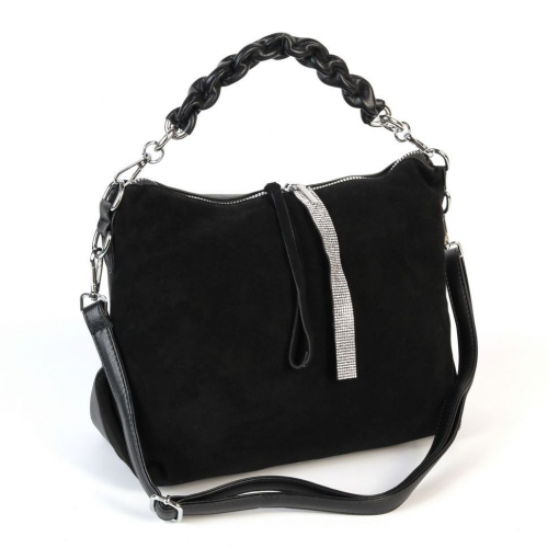 Женская сумка из эко кожи и замши 3083-М-1 Блек