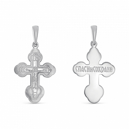 1-258-1 крест из серебра штампованный белый
