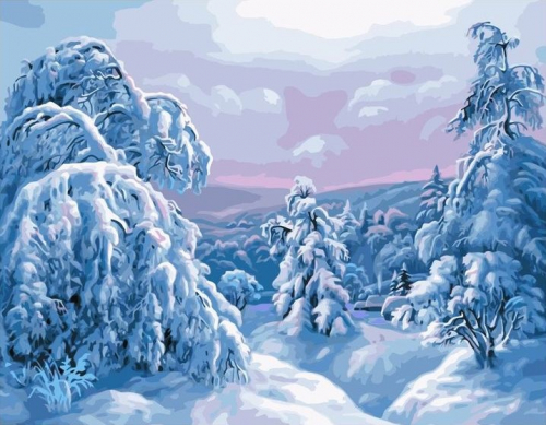 Картина по номерам 40х50 - Зимний лес