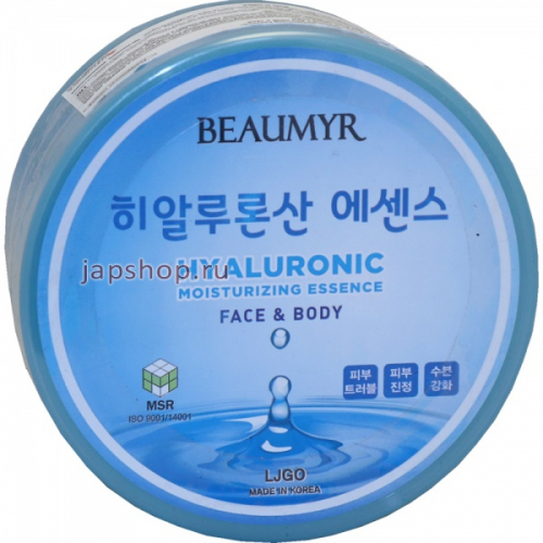 Juno Beaumyr Успокаивающий гель эссенция для всех типов кожи с гиалуроновой кислотой, 300 мл (8809623281023)