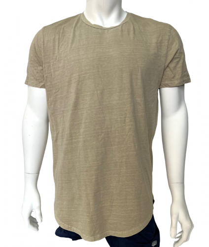 Светло-коричневая мужская футболка KSCY классического кроя  №616