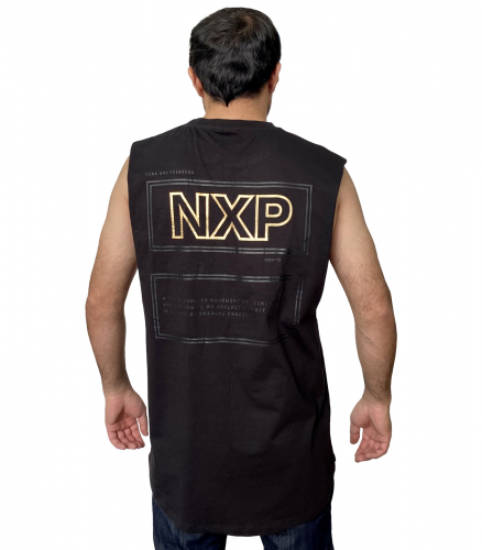 Мужская супер майка NXP – повседневный спорт-стиль с трафаретной графикой №411