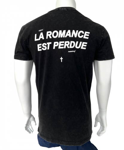 Черная мужская футболка KSCY с цветным принтом ангела  №592